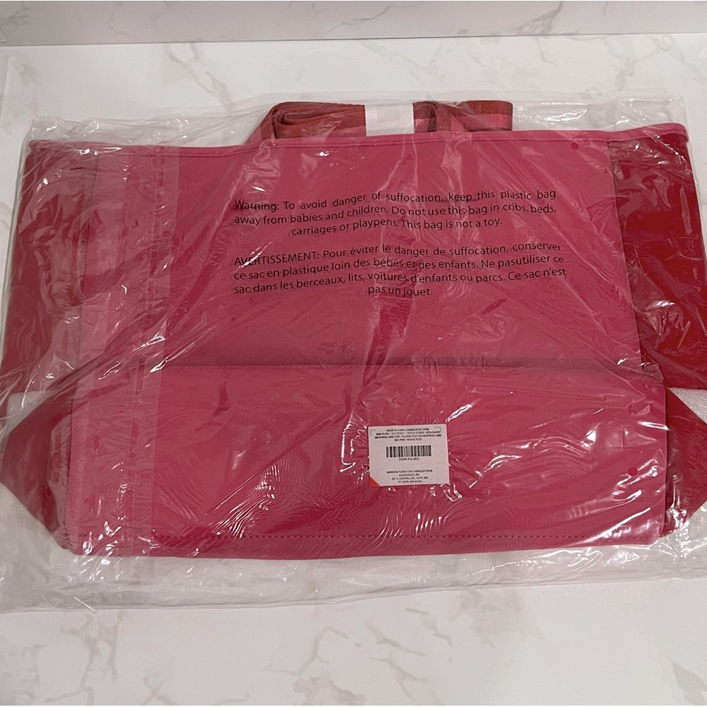 NEW! Summer Salt Super Soft Neoprene Pink & Red Tote Bag $80 Retail. - Picture 2 of 6